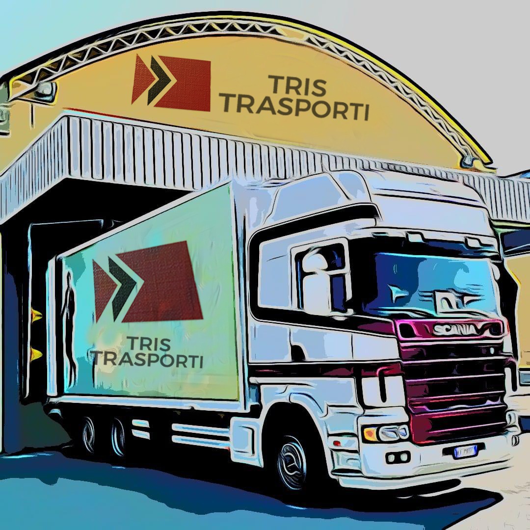 Camion e bilico Tris Trasporti SNC pronti per una consegna
